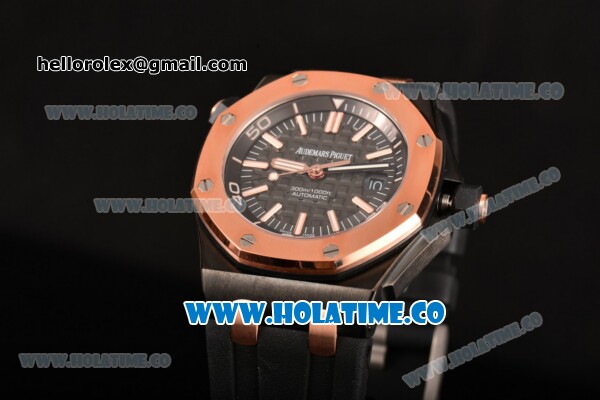 Audemars Piguet QEII Cup 2014 Royal Oak Offshore Diver Limited Edition Swiss ETA 2824 Automatic Swiss ETA 2824 Automatic PVD Case with Rose Gold Bezel and Black Dial (NOOB) - Click Image to Close